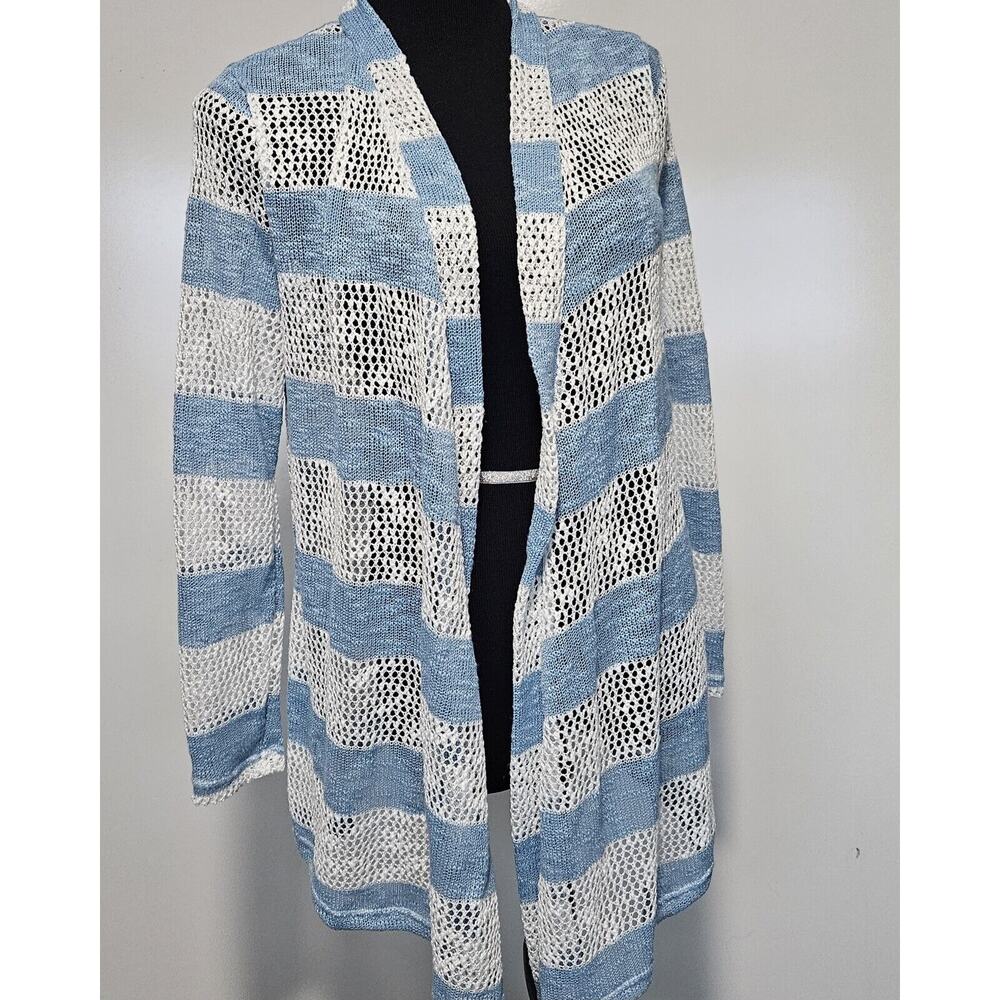 Retro Threads Womens Small Stripe Open Front Cardigan Coastal Cowgirl Pastel
